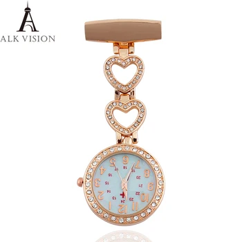 

Nurse Watches Clip-on Fob Japan Quartz Movement Brooch Hanging Watches for Nurse Men Women Full Steel Pocket Watch relogio Clock