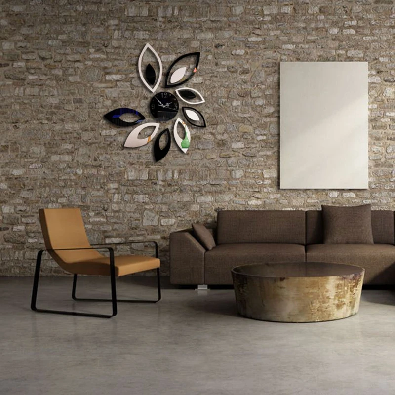 

Wall Clock Home Decor Large Decorative Oval 3d Mirror Wall Clock Hot Sale Acrylic Mirror Stickers On The Wall Reloj De Pared D