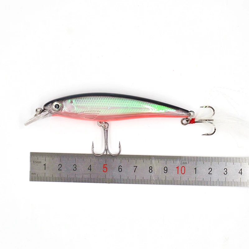11 سنتيمتر 14 جرام الثابت البلاستيك البلمة مع ريشة الاصطناعية swimbait الصيد السحر 3d الأسماك العين وهمية محاكاة crankbait MI090 11 سنتيمتر 14 جرام الثابت البلاستيك البلمة مع ريشة الاصطناعية swimbait الصيد السحر 3d الأسماك العين وهمية محاكاة crankbait MI090