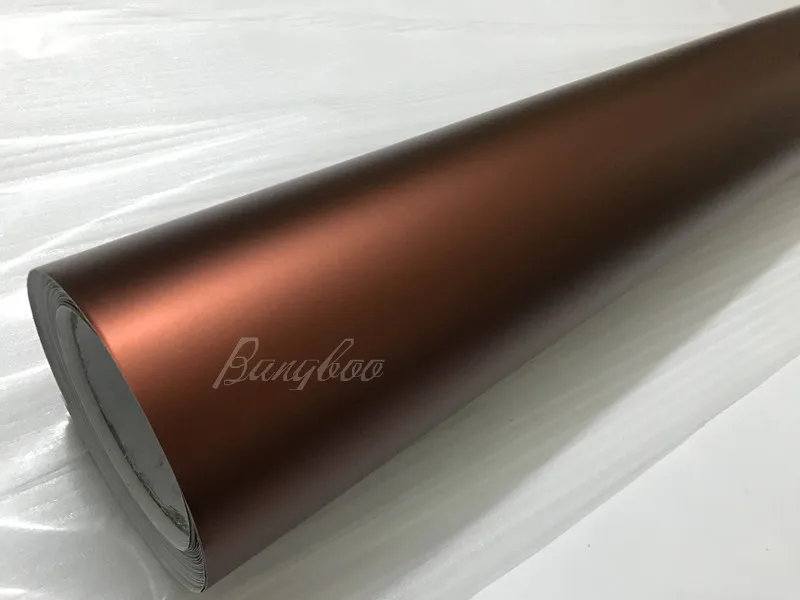 

1.52x18m Satin Chrome Vinyl Wrap Film With Air Bubble Free Brown Car Body Wrap Vinyl