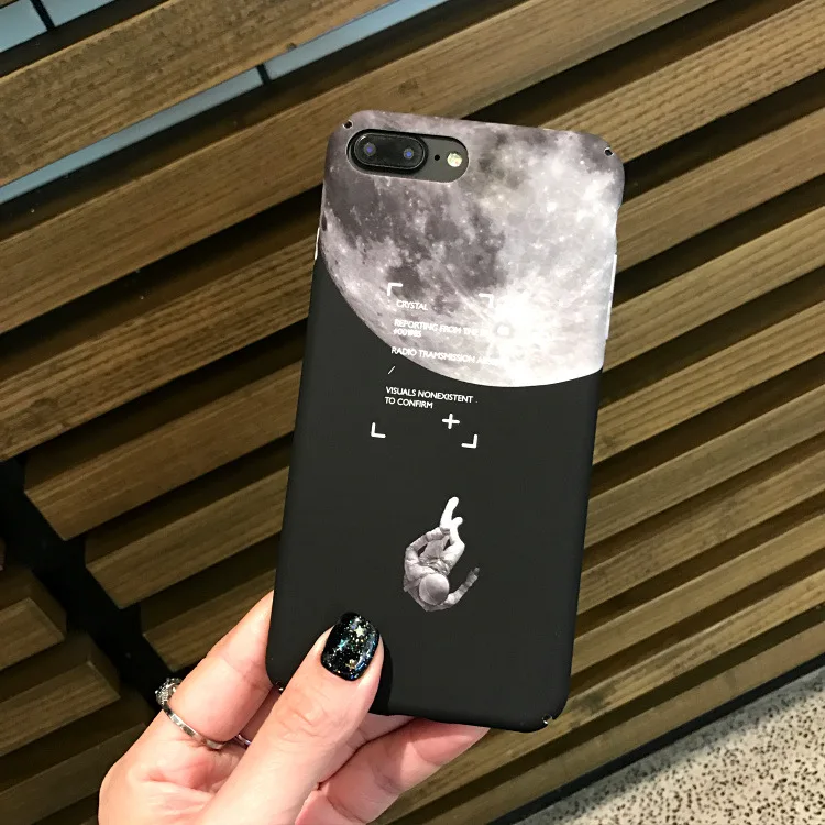 Чехол для телефона сумка чехол чехлы IPhone X 6 6s 7 Plus 2018 модный луна звезда черный