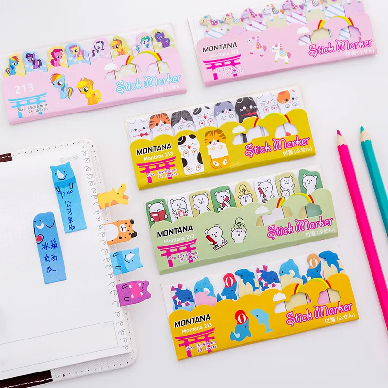 

Happy Animal Finger Marker Memo Pad N Times Sticky Notes Memo Notepad Bookmark Gift Stationery
