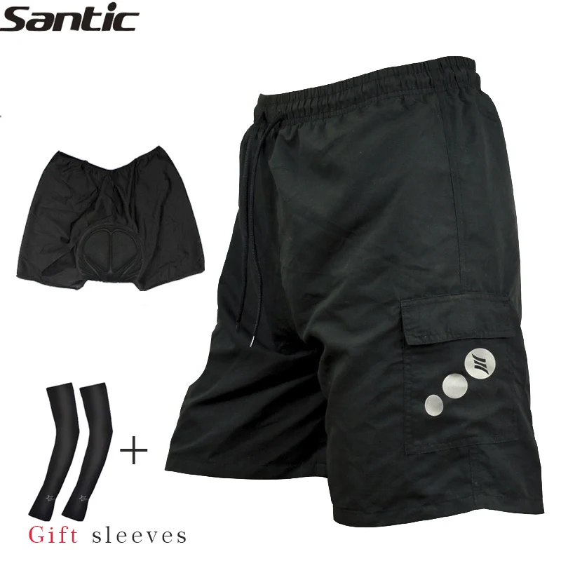 

Santic Summer Men's Hiking Shorts Mountain Bike Bicycle Leisure Baggy 3D Thickening Sports Shorts Cycling Running Sportswear