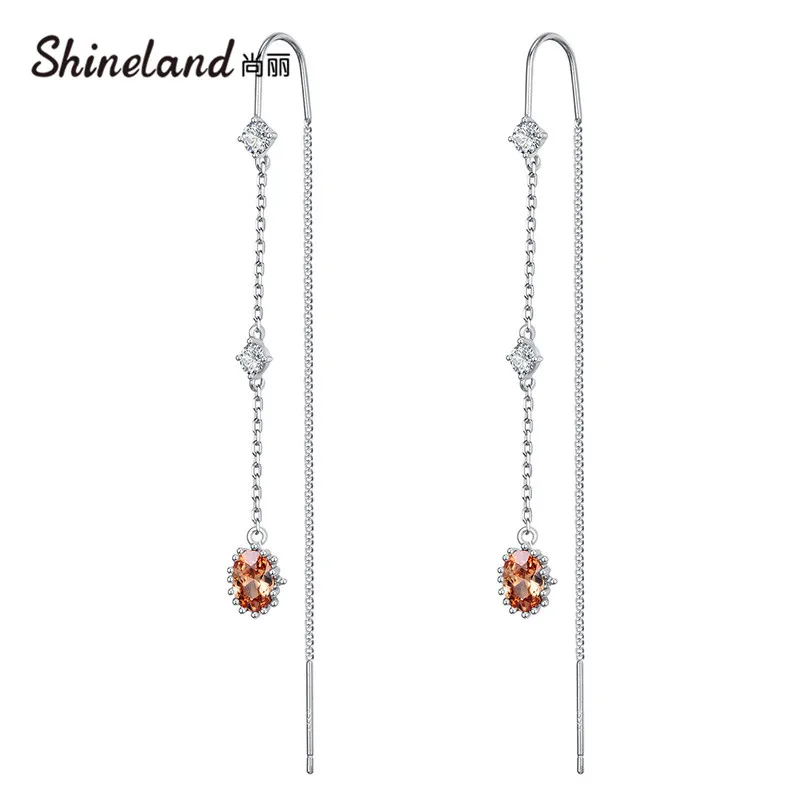 Женские длинные серьги кисточки Shinland корейские Винтажные с очень длинной