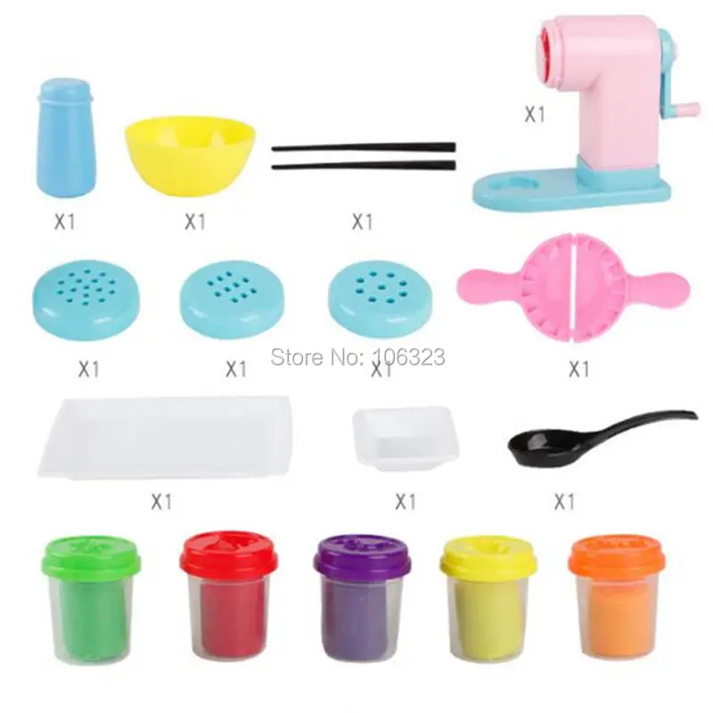 Molde de Argila de Cor Máquina de Macarrão Fabricante de Bolinhos Brinquedo de Comida Kit de Ferramentas de Modelagem de Plasticina de Cozinheiro Novo Tóxico Chinesa Playdough 3d Não 13 kit de ferramentas de modelagem de plasticina