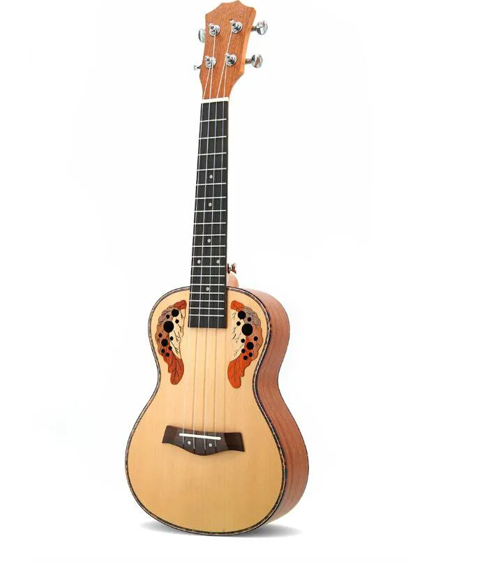 

23 inch Ukulele four-string small guitar spruce grape hole beginners getting started practicing musical instruments