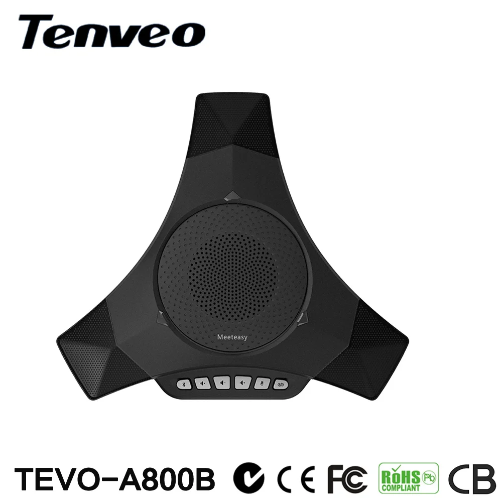 Tenveo A800B المحمولة سماعة لاسلكية تعمل بالبلوتوث ميكروفون الفيديو مؤتمر المتكلم المدمج في 3 متعددة الاتجاهات مكبر صوت 5 M التقاط
