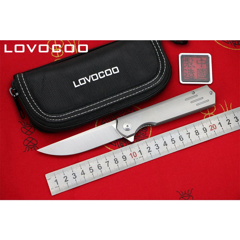 

LOVOCOO HARMONIOUS M390 blade Titanium Handle Flipper folding knife Outdoor Camping EDC tools Hunting Hiking pocket Gift knives