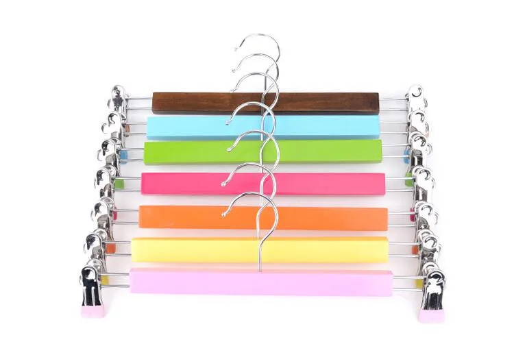 Hangerlink цветная красочная деревянная вешалка для брюк, вешалка для юбки ярких цветов(12 шт./лот
