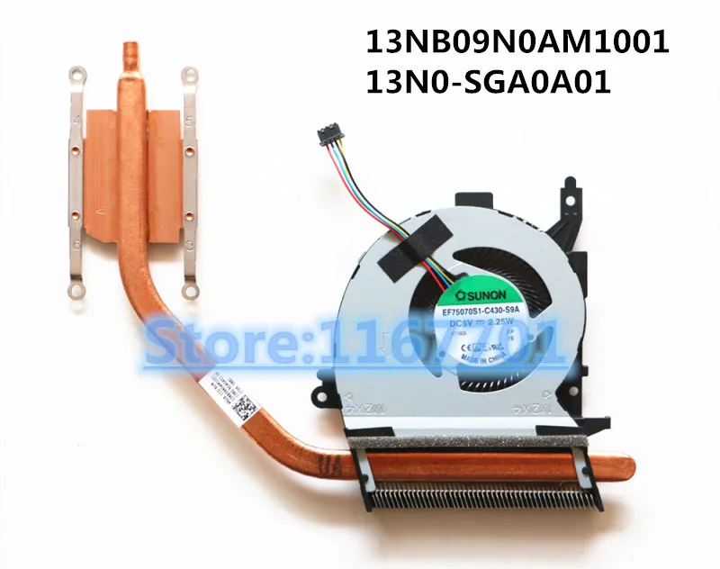 Новый оригинальный ноутбук радиатор охлаждения процессора радиатора и вентилятор для Asus FL5900 FL5900U FL5900L VM591 VM591U 13NB09N0AM1001 13N0-SGA0A01