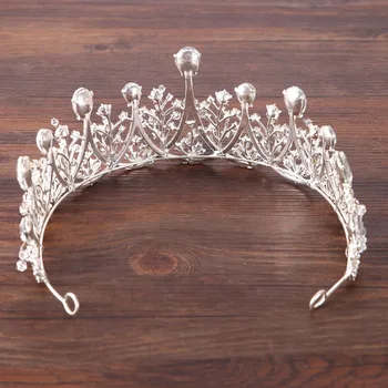 

Nobel Floristic Crystal Rhinestone Tiara Crown Wedding Prom Bride's Headband Head Piece Hair Pins Wholesale Headwear LB