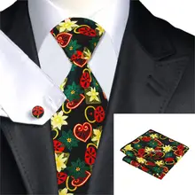 Тренд, мужской галстук, набор, цветочный принт, на шею, галстуки, карманные Квадратные запонки, Свадебный галстук, набор для мужчин, костюм, жилет и Блейзер, C-1249