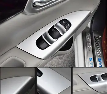 

4pcs Chrome Matte Silver Door Window Button Cover Trims For Nissan Sylphy (B17) Sentra 2013-2017 LHD