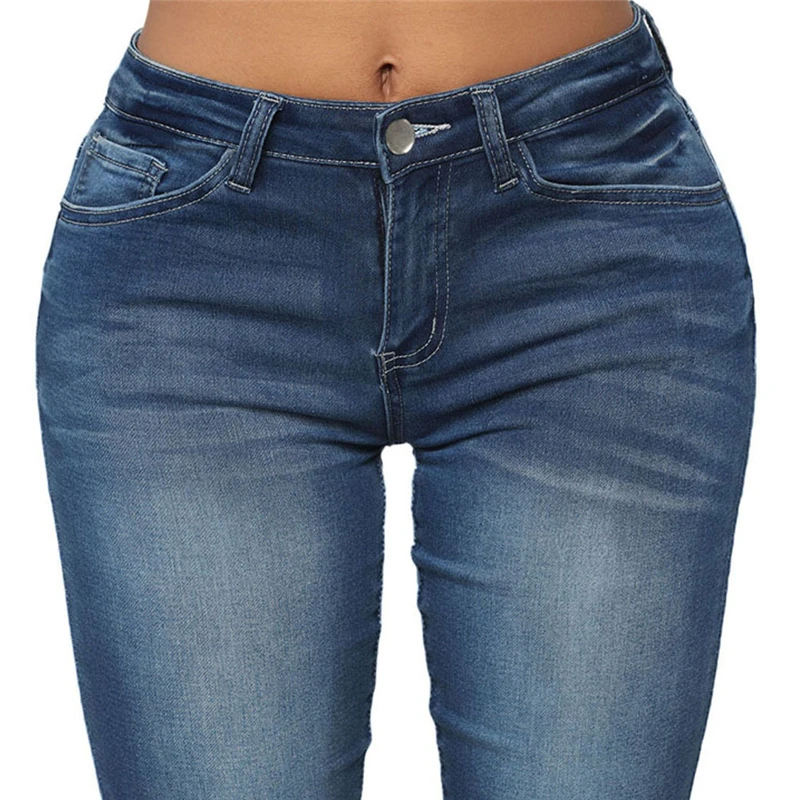 Women's Vintage Low Rise Denim Bermuda Shorts - Elegant Ladies Stretch Tight Low Waist Mid Long Blue Jeans Shorts (Plus Size) image 4