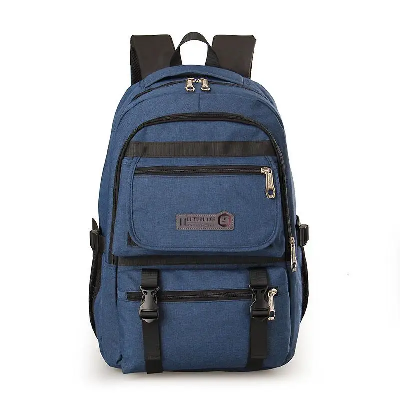 Модный мужской рюкзак, однотонный рюкзак для ноутбука, деловой прочный рюкзак для путешествий, рюкзак, сумка на плечо - Цвет: Blue