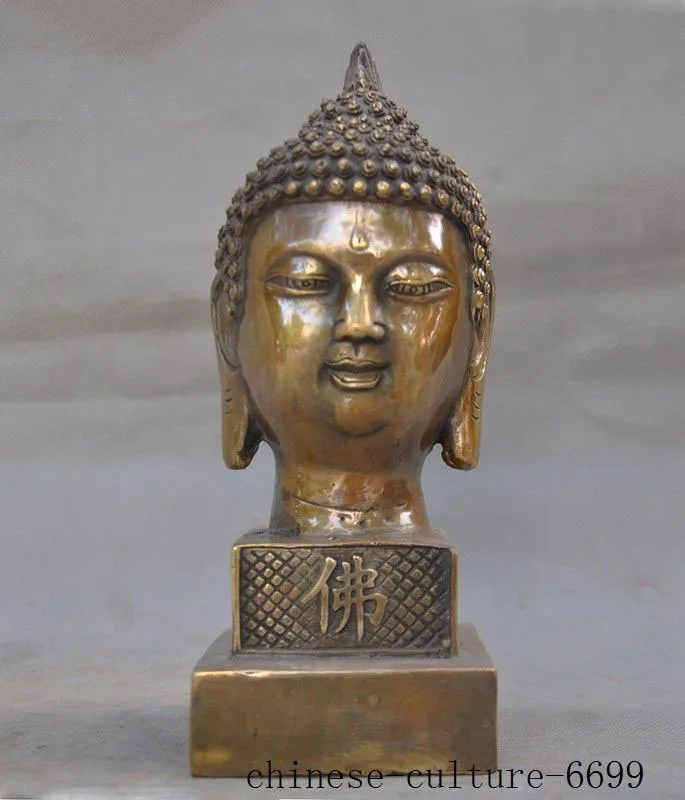 

christmas China Buddhism bronze Sakyamuni Shakyamuni Buddha head statue Seal stamp signet halloween