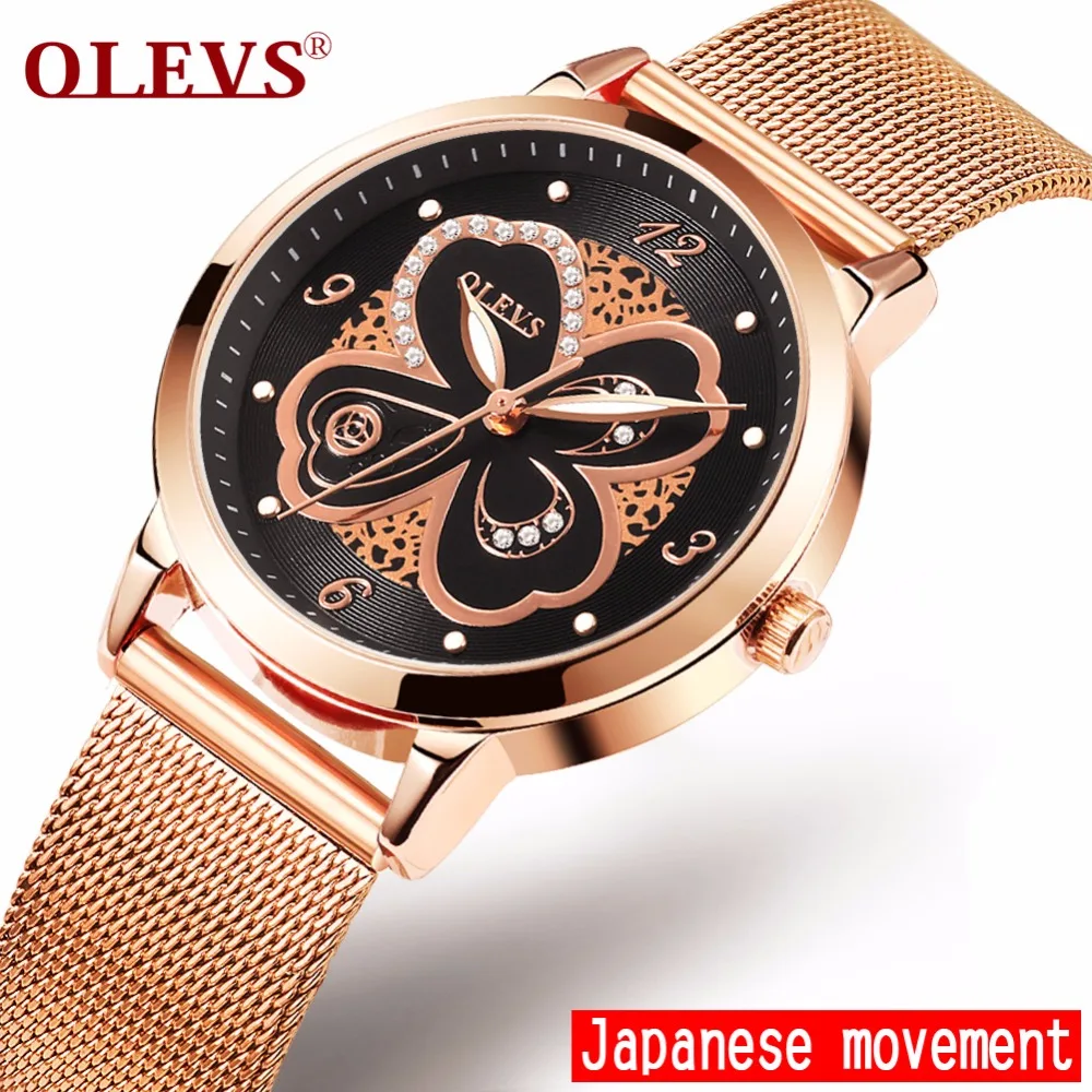 Часы OLEVS женские водонепроницаемые стальные розовое золото|watch brand|watch forwatches for men |
