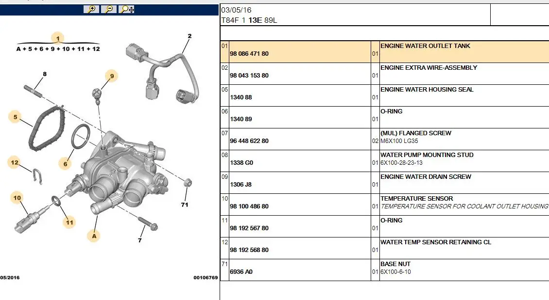 Baificar подлинный термостат охлаждающей жидкости корпус 9808647180 для peugeot 208 308 3008 5008 Citroen DS3 DS4 DS5 C4 Picasso 1,6 THP