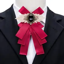 Barry. Wang красный галстук-бабочка деловой Свадебный костюм вечерние рубашки с воротником галстук-бабочка из ленты галстук жениха хрустальные стразы LF-451