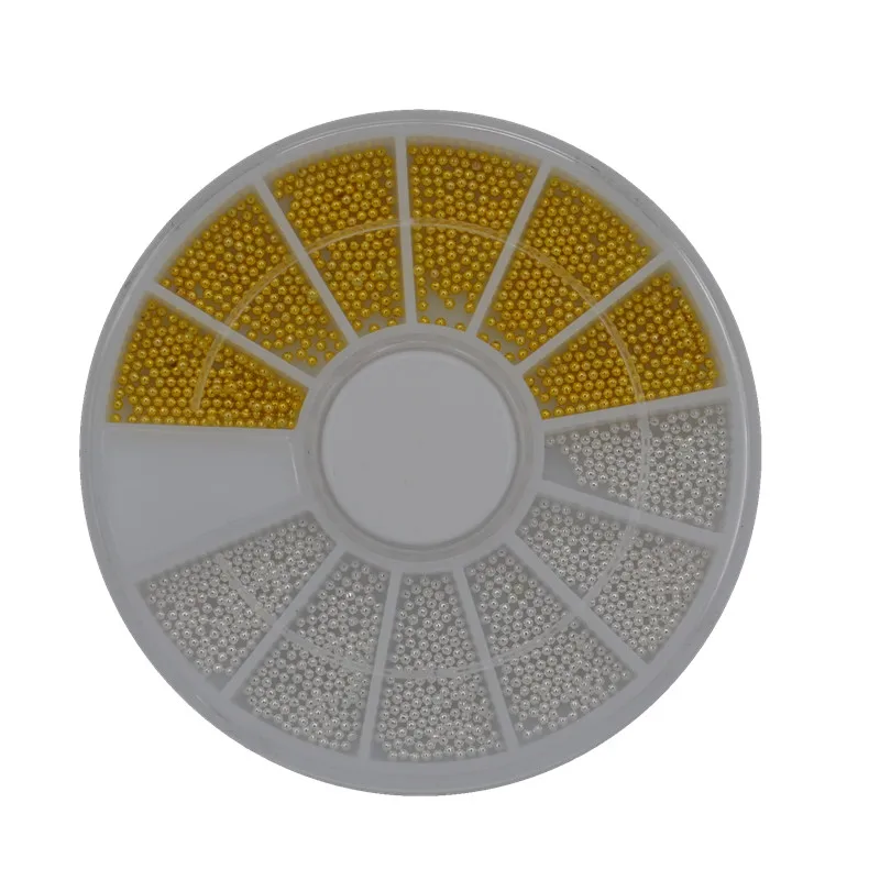 

1200 Pcs/Wheel 3D Nail Art Golden/Silver Steel Beads Caviar Nail Art Set Tip Rhinestone Decoration For Manicure Nail Tools