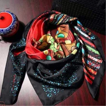 New Woman’s Silk Scarf Length 55″ 140cm Shawl Indian Pegasus Pattern Occident Style Scarf High Quality Spring and Summer DG16919
