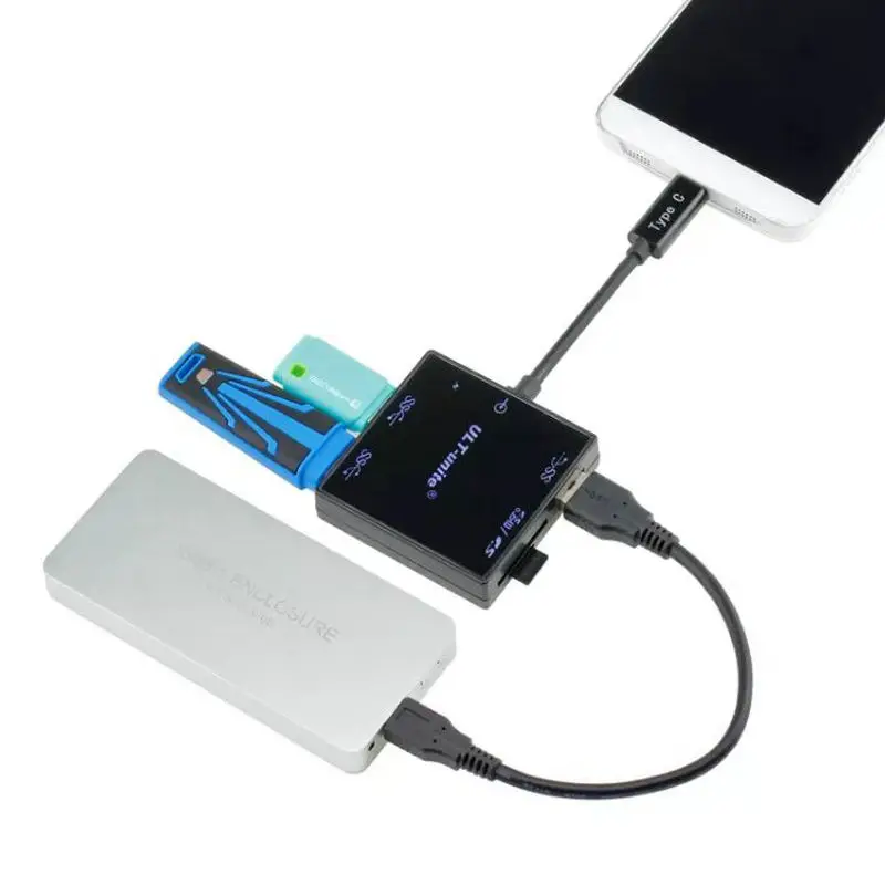 USB 3,1 Тип C USB-C несколько 3 Порты концентратор и TF/SD/MS кард-ридер комбо для новых 12 дюймов Macbook& Chromebook