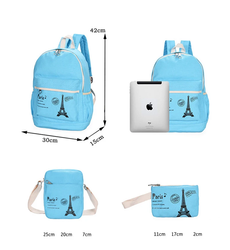 3 шт./комплект холщовый рюкзак для девочек подростков|quality school bags|school bagsschool bags for |
