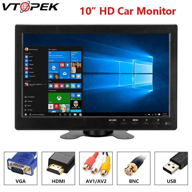 Автомобильный монитор с ЖК экраном 10 &quotHD 1024*600 MP5 плеер домашний безопасности