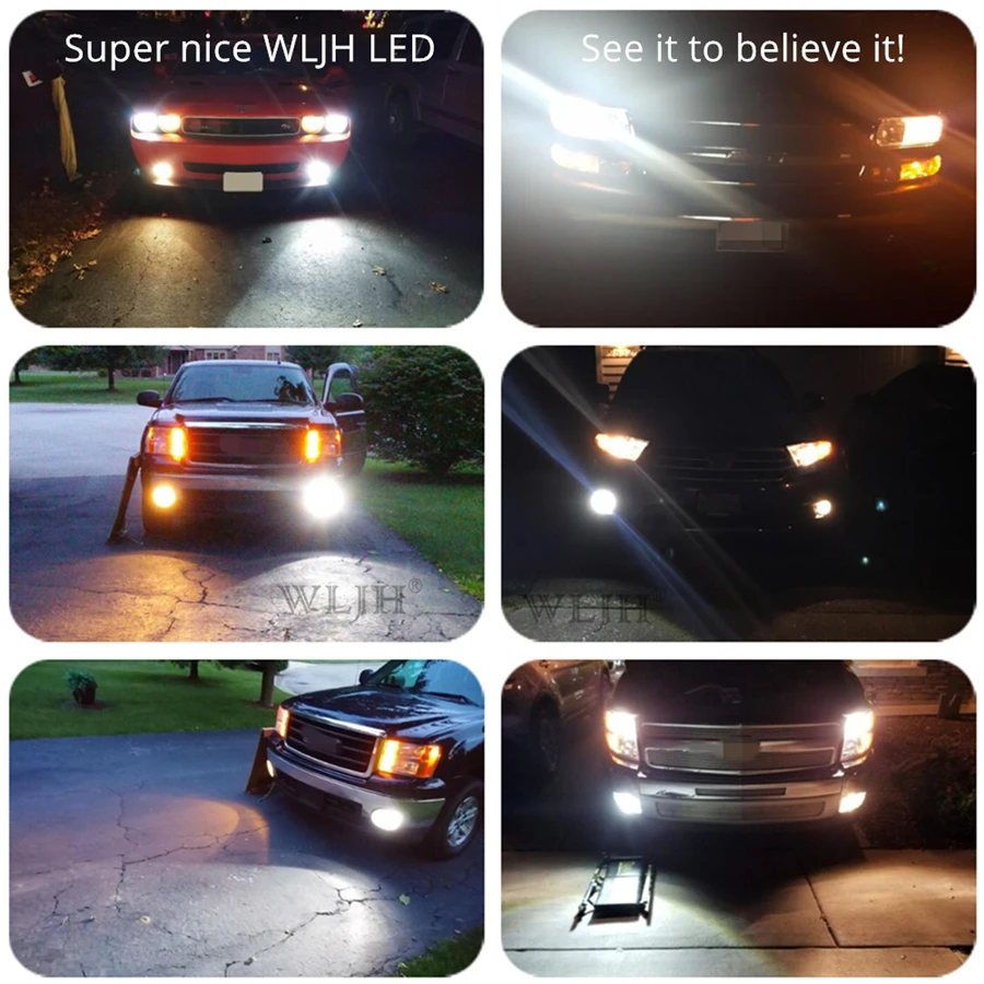 Luzes de Circulação Lâmpada de Luz de Condução Wljh Branco Brilhante 6000 k h8 H11 Luz Led Fog Lâmpada Drl Diurna Carro Auto Lâmpadas 2x 800lm 7 High Quality Automóveis e motos