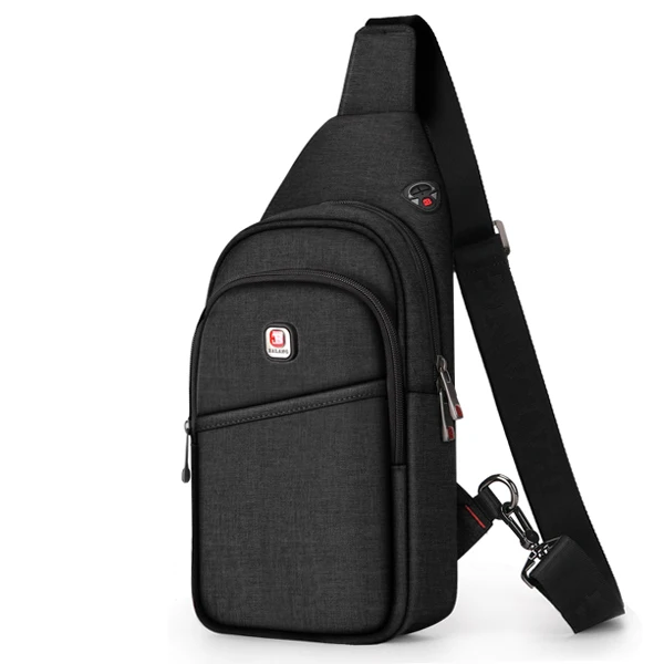 BALANG сумки через плечо для мужчин, сумка-мессенджер, нагрудная сумка, Повседневная сумка, водонепроницаемая нейлоновая сумка на одно плечо, сумка на ремне, Новая мода - Цвет: C10A-LinenBlackLarge