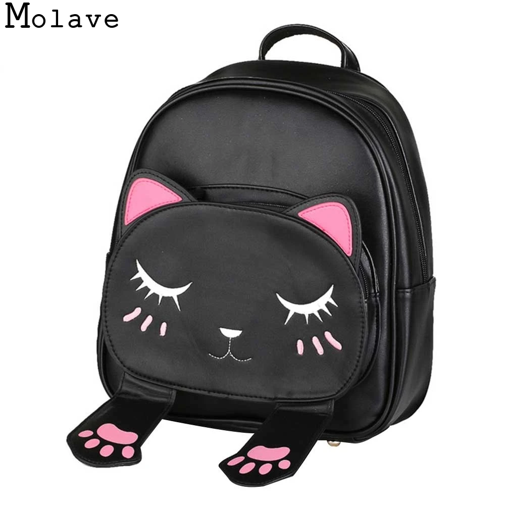 MOLAVE Backpacks Cute Cat Jacquard Women Backpacks for Teenage Girls
