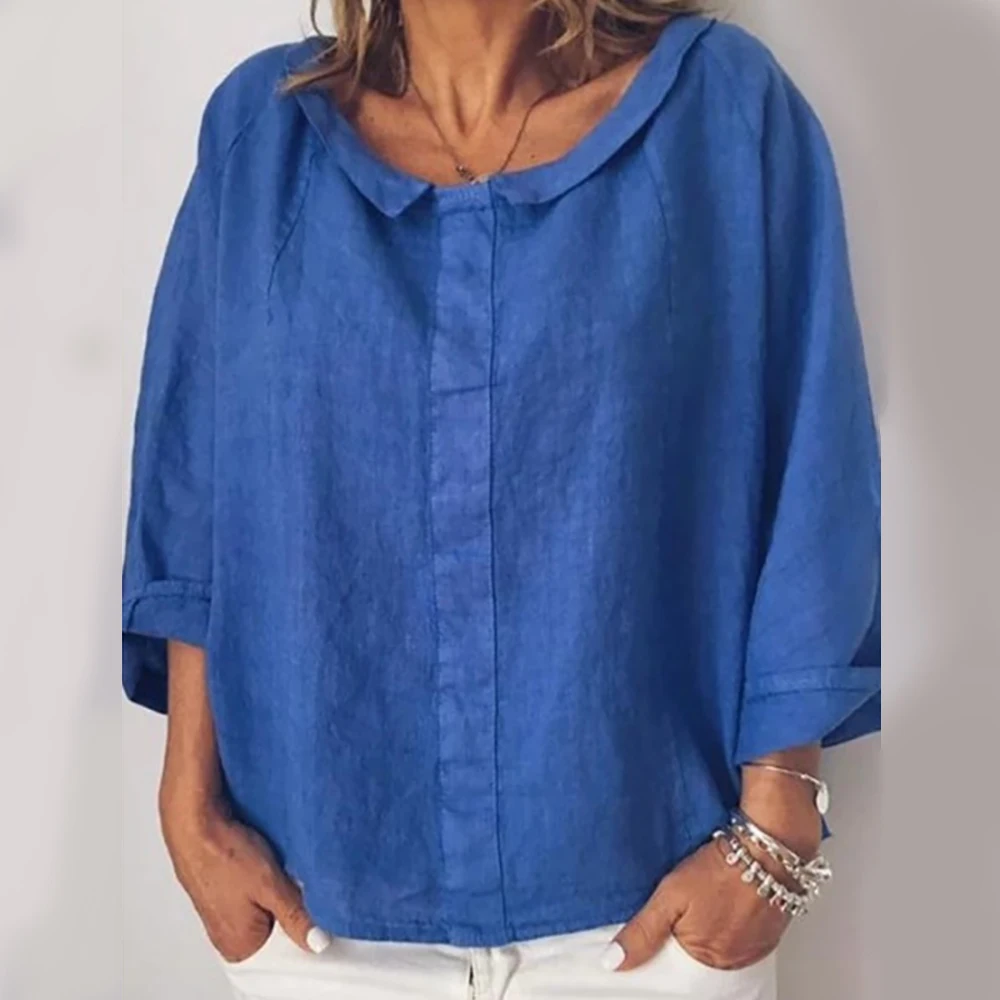 Cysincos Women Blouses Fashion Long Sleeve Loose Turn Down Collar Shirt Chiffon Office Blouse Slim Casual Tops Plus Size S-5XL