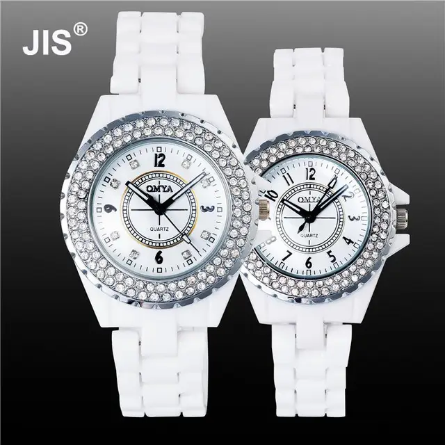 Luxury Pretty White Crystal Rhinestone Ceramic Japanese Movt Quartz Wristwatches Luxury Pretty White Crystal Rhinestone Ceramic Japanese Movt Quartz Wristwatches