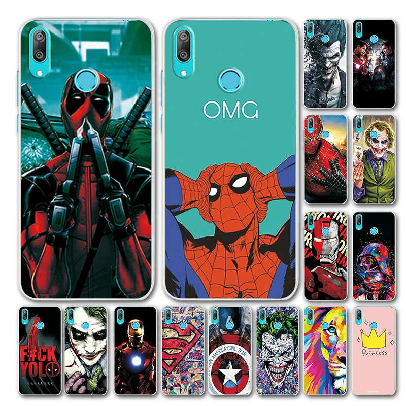 

Novelty Superhero Phone Case For Huawei Y7 2019 Case Bumper For Huawei Y7 Prime 2019 Marvel Avengers TPU Cover Y7 2019 6.26 inch