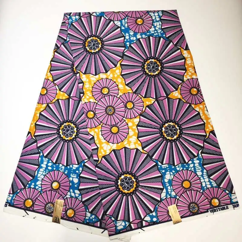 Ghana kente дизайнерская парафинированная ткань с кружевом печать ткани Анкары новые восковые принты полиэстер воск для женщин платья для вечеринок 6 ярдов/партия - Цвет: as picture