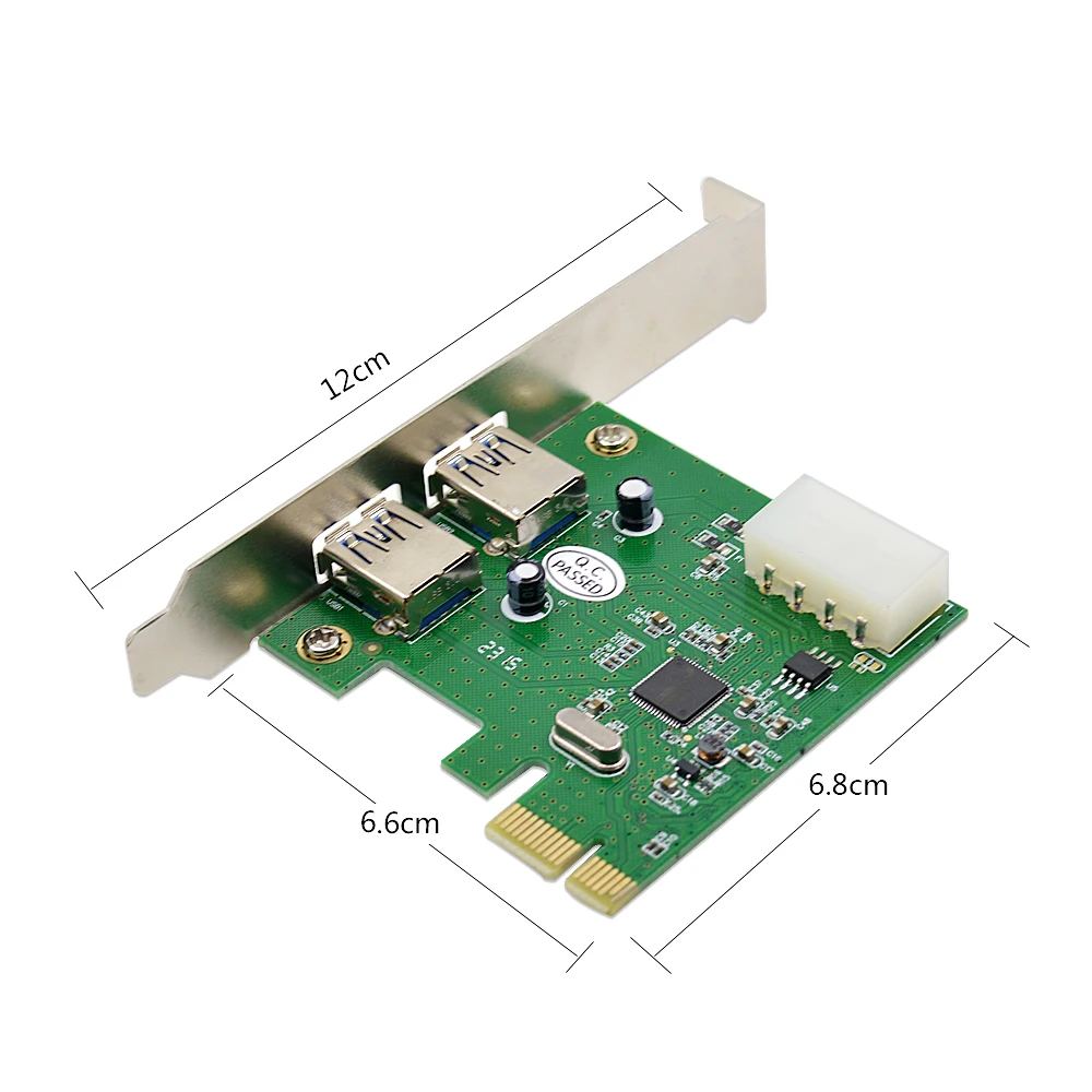CHIPAL USB 3 0 карта расширения PCI E адаптер внешнего 2 Порты и разъёмы USB3.0 для 1X + PCIe 4pin
