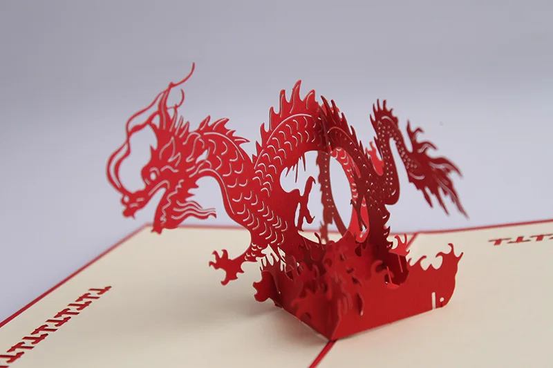 OLOEY Dragon Red Cloud 3D Pop Up Card подарочная карта в китайском стиле Складная симпатичная