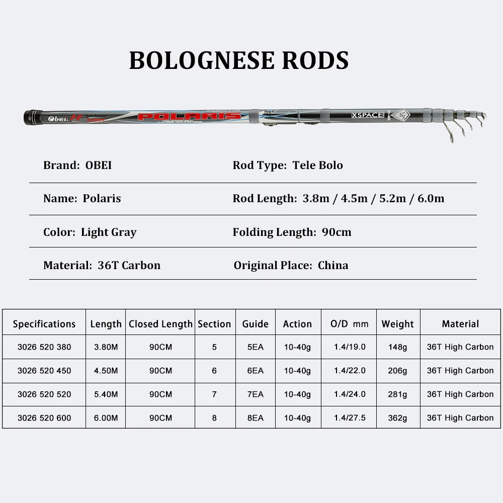 Телескопическая портативная Удочка obei polaris Bolo 3 8 6 0 м для путешествий