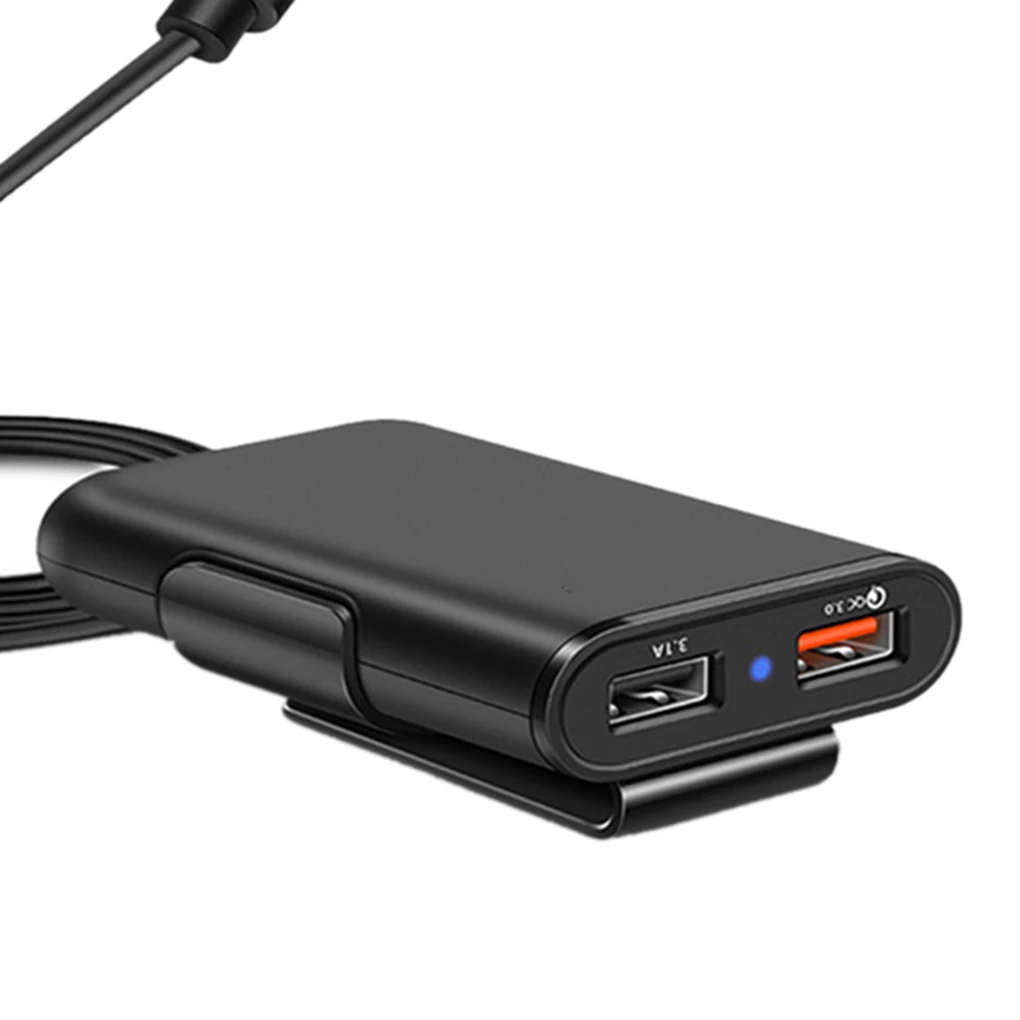 1.7 m تمديد وصلة كابل 3.0 سريع سيارة الهاتف شاحن 4 USB ميناء اللوحي كاميرا شحن محول
