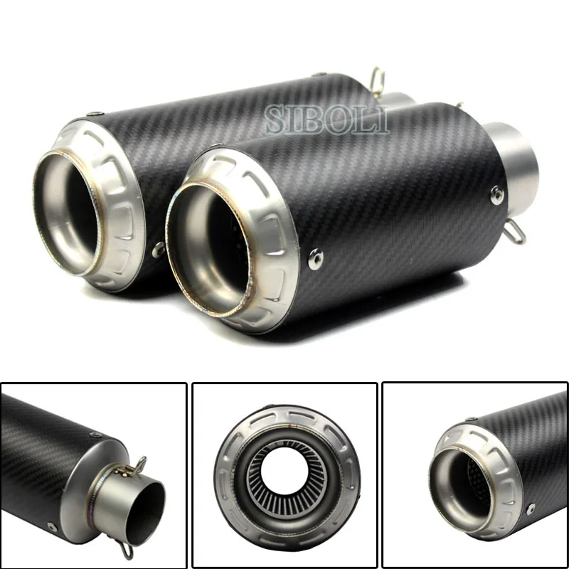 

51mm Inlet Universal Motorcycle Exhaust Pipe Muffler Real Carbon Fiber SC GP Racing Project Exhaust escape moto crf 230 ER6N R1