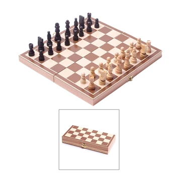 

1 Set Wooden Foldable Folding Funny Toy Intelligence Toys Board Game Draughts Set For Children Adult Chess Game