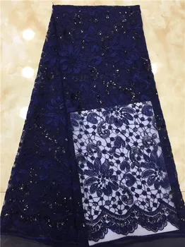 

(5yards/lot ) 2019 New High quality embroidery African tulle lace French net lace fabric with Sequins for party dress X3
