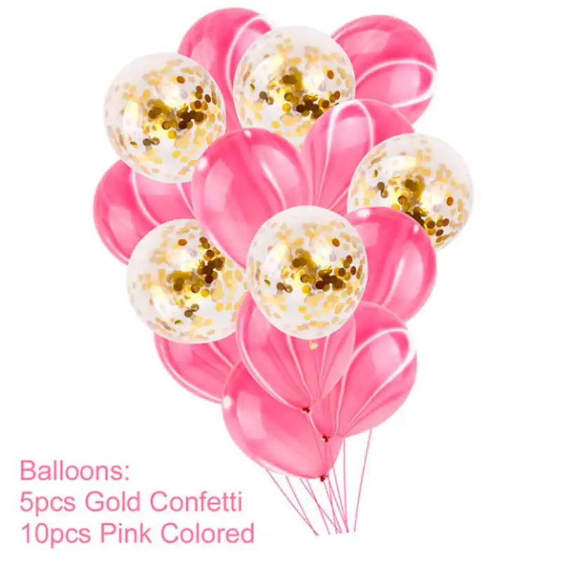 Pink and Gold Party Decoration Marble Confetti Balloon Thickened