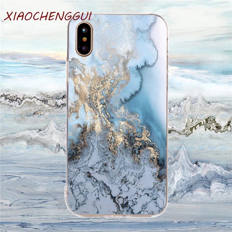 

Soft TPU Phone Cases Ultra-thin Simple Silicone Cover For iphone 5s 6s 7 8 plus x Cases Marble Texture Capa Coque