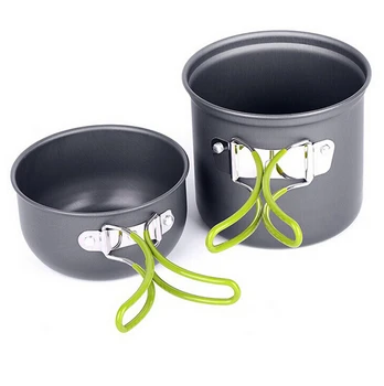 

Portable Aluminum Inox Camping Cutlery Outdoor Cookware Pot Bowl Set Picnic Travel Tableware Cooking Hiking Utensils CJ05