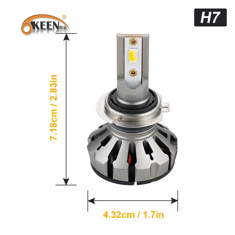 OKEEN 2шт H7 светодиодный лампы для фар H1 H8 H11 9005 тройной цвет 6000K белый 4300K 3000K желтый