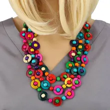 Новинка, богемное этническое ожерелье и подвеска, многослойное ювелирное изделие из бисера, винтажное массивное длинное ожерелье, женское деревянное ювелирное изделие ручной работы