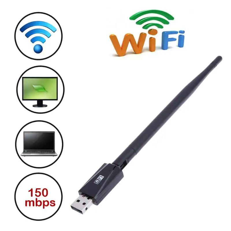 150 Мбит/с USB Wi-Fi беспроводной сетевая карта 802,11 b/g/n LAN адаптер ключ поддержка оконные рамы Vista/XP/2000/7, Linux, MAC OS