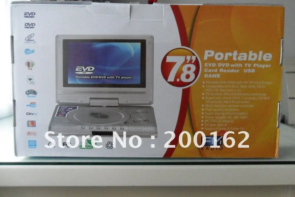 New Black 7 8 Inch Swivel Portable Dvd Player Tv Games Mp3 Usb Sd Dhl Ems Fedex Player Real Dvd Player Multi Diskdvd Player Dvbt Aliexpress