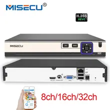 MISECU NEW H.265 5MP 8CH/16CH 1080P 32CH 2 SATA HDD Ports NVR XMEYE ONVIF P2P Motion Detection HDMI VGA CCTV Video Recorder
